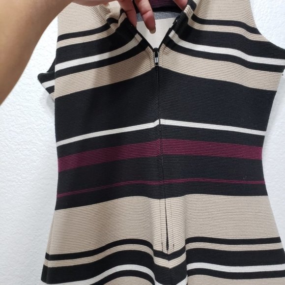 FINAL OFFER! Honey & Rosie Beige Black Purple Striped Dress - Picture 3 of 4